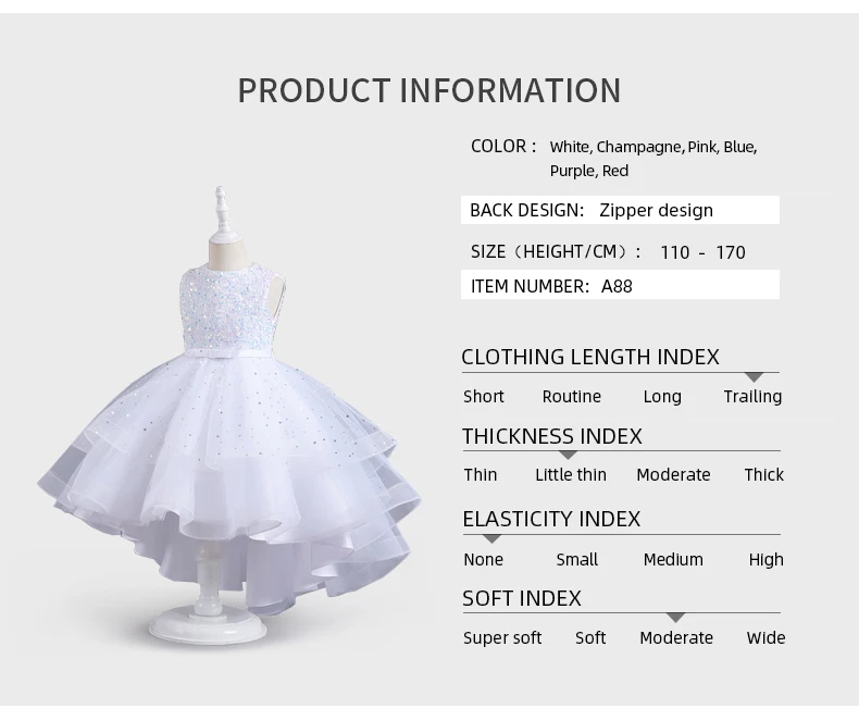 2023 Hot style Summer Sequin Lace Tuxedo Wedding Dress for girls 3-13 years old Sleeveless fluffy Mesh gauze Doveark brand
