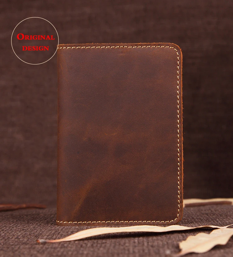 Unisex Genuine Leather Passport wallet Women Vintage Cow Leather Passport cover Wallet Men Credit Card Holder Travel Wallet
