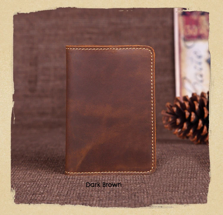 Unisex Genuine Leather Passport wallet Women Vintage Cow Leather Passport cover Wallet Men Credit Card Holder Travel Wallet