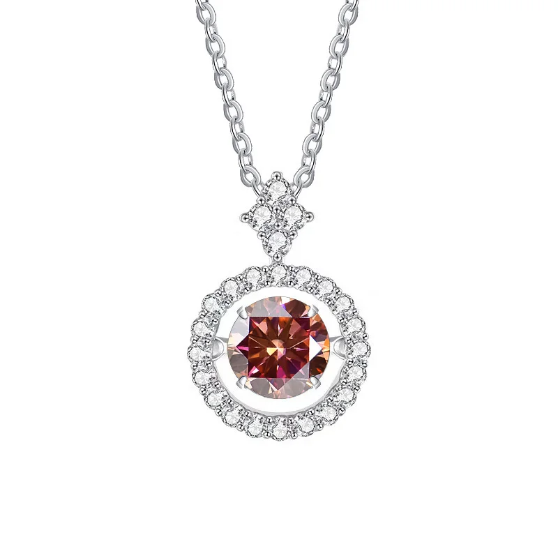 BIJOX STORY 1 CT Moissanite Pendant For Women Simulated Diamond Necklace S925 Sterling Silver Jewelry Girl Valentine's Day Gift