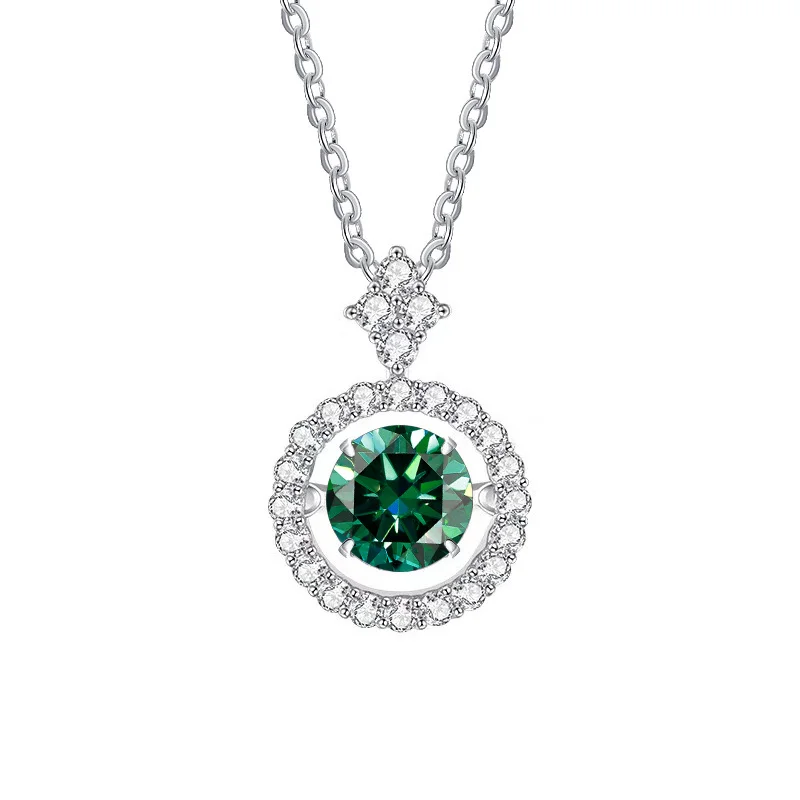 BIJOX STORY 1 CT Moissanite Pendant For Women Simulated Diamond Necklace S925 Sterling Silver Jewelry Girl Valentine's Day Gift