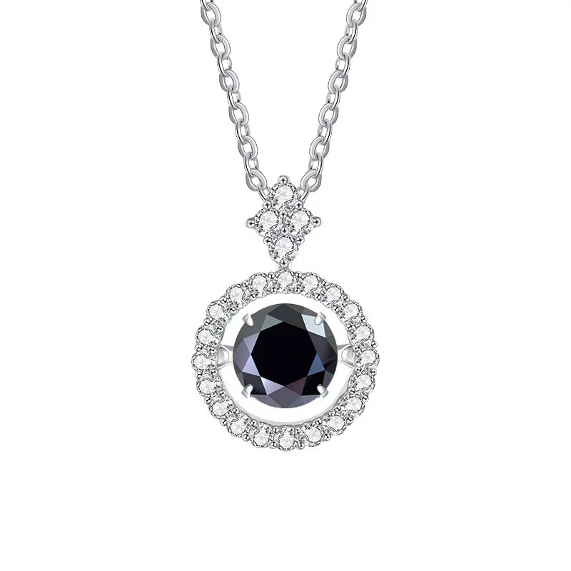 BIJOX STORY 1 CT Moissanite Pendant For Women Simulated Diamond Necklace S925 Sterling Silver Jewelry Girl Valentine's Day Gift