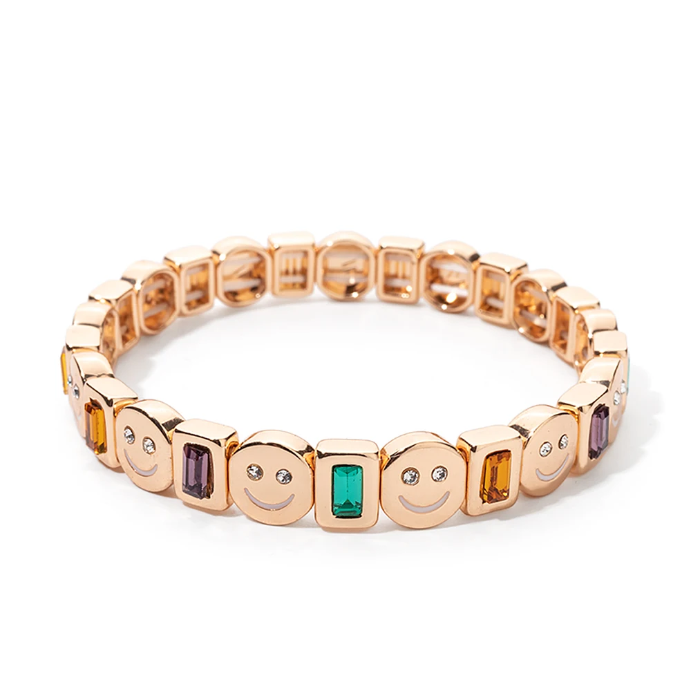 2023 Summer New Design Gold Color Braceets For Women Flower Charms Beaded Bangle Gift Boho Hand Happy Jewelry