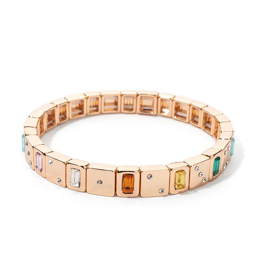 2023 Summer New Design Gold Color Braceets For Women Flower Charms Beaded Bangle Gift Boho Hand Happy Jewelry