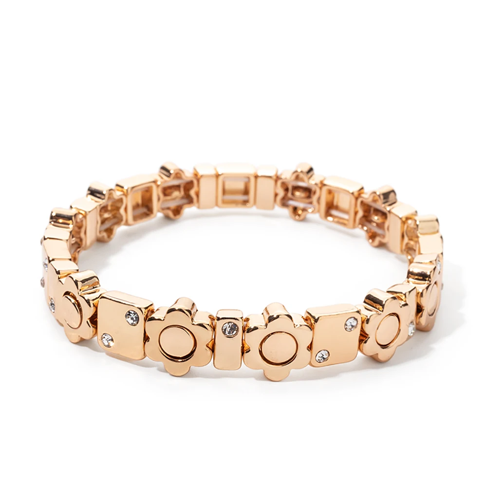 2023 Summer New Design Gold Color Braceets For Women Flower Charms Beaded Bangle Gift Boho Hand Happy Jewelry