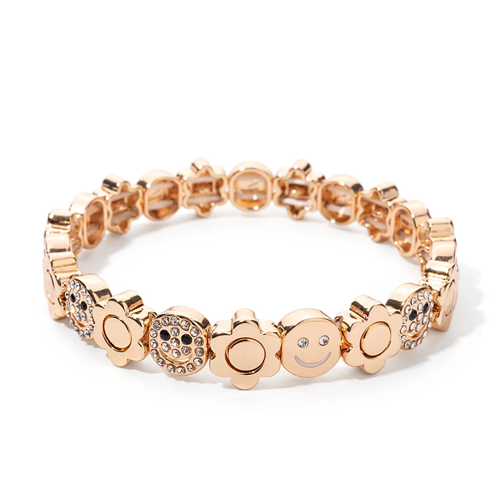 2023 Summer New Design Gold Color Braceets For Women Flower Charms Beaded Bangle Gift Boho Hand Happy Jewelry