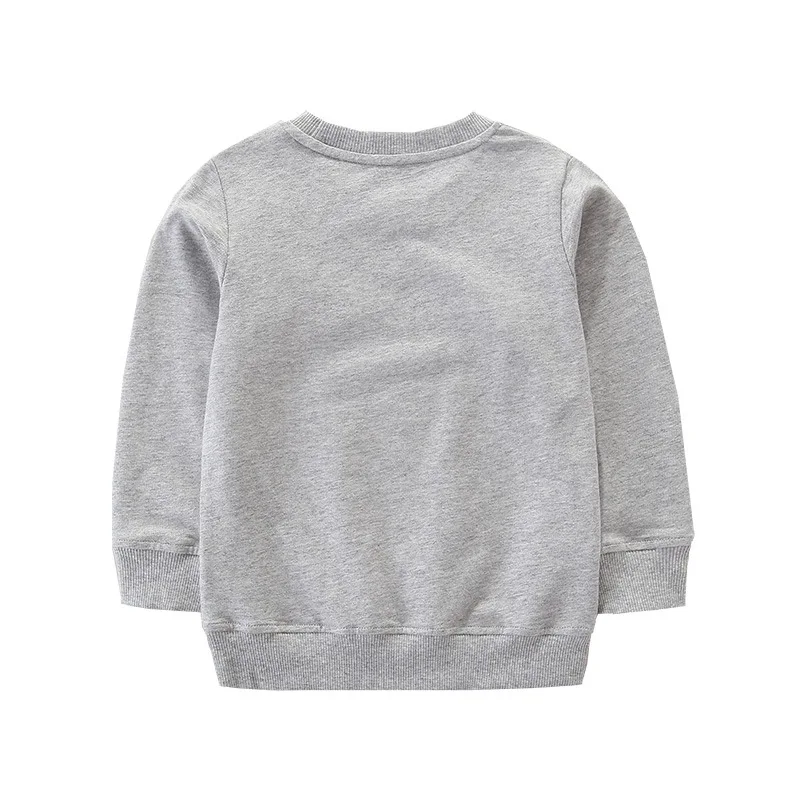 Little maven Kids Clothes Cartoon Bag Design Sweatshirt Cotton Spring and Autumn Tops Grey Shirt for Baby Girls