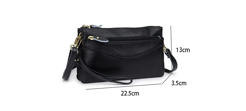 Genuine Leather Women Crossbody Bag Small Shoulder Handbag Casual Wristlet Clutch Purse Large Capacity Messenger Bags for Women