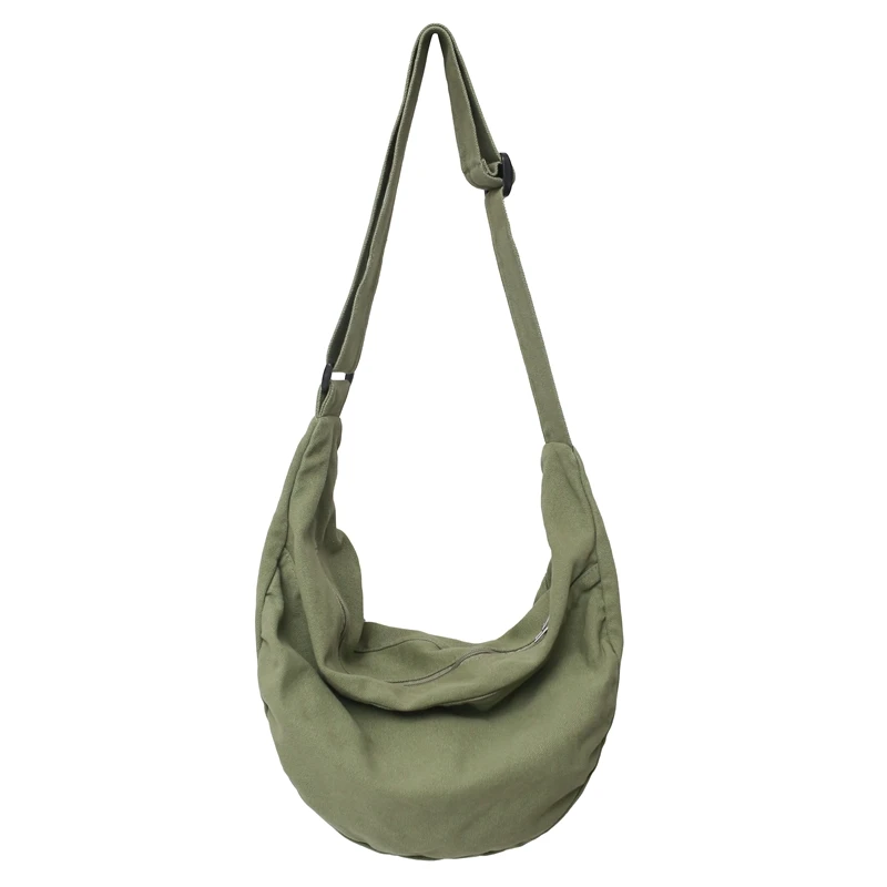Solid Color Canvas Female Crossbody Bags For Women Large Capacity Shopping Messenger Bag Student Shoulder Bag Unisex School Bag