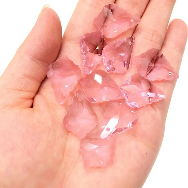 Wholesale 10PCS Multi Color Double Sided Crystal Glass Maple Leaf Loose Spacer Beads DIY Earrings Necklace Pendant Jewelry Gifts
