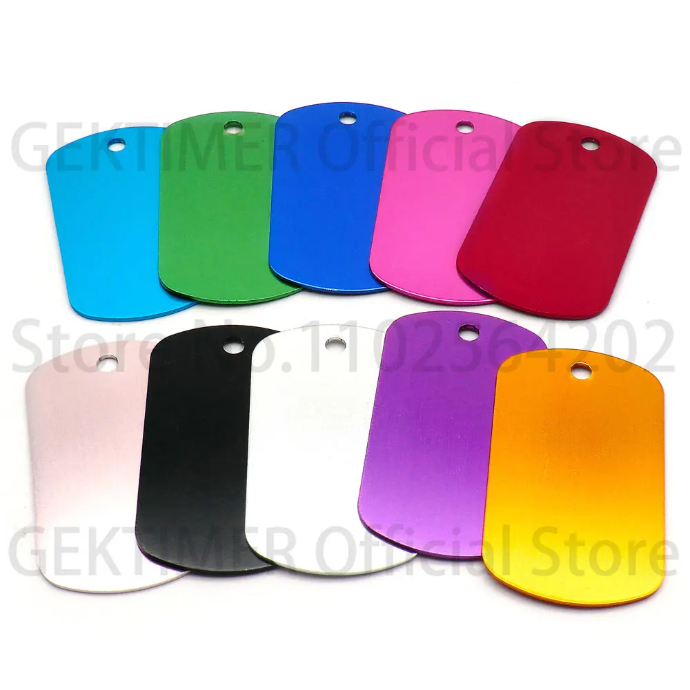 100Pcs Nameplate Laser Engraved Number Pendant for KeyChain Diy Making Aluminum Military Identity Tag Custom Personalized ID