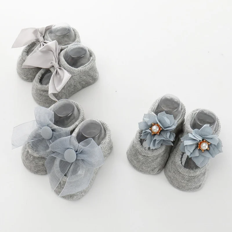 3Pair/lot New Baby Socks Lace Flower Bow Girls' Baby Socks