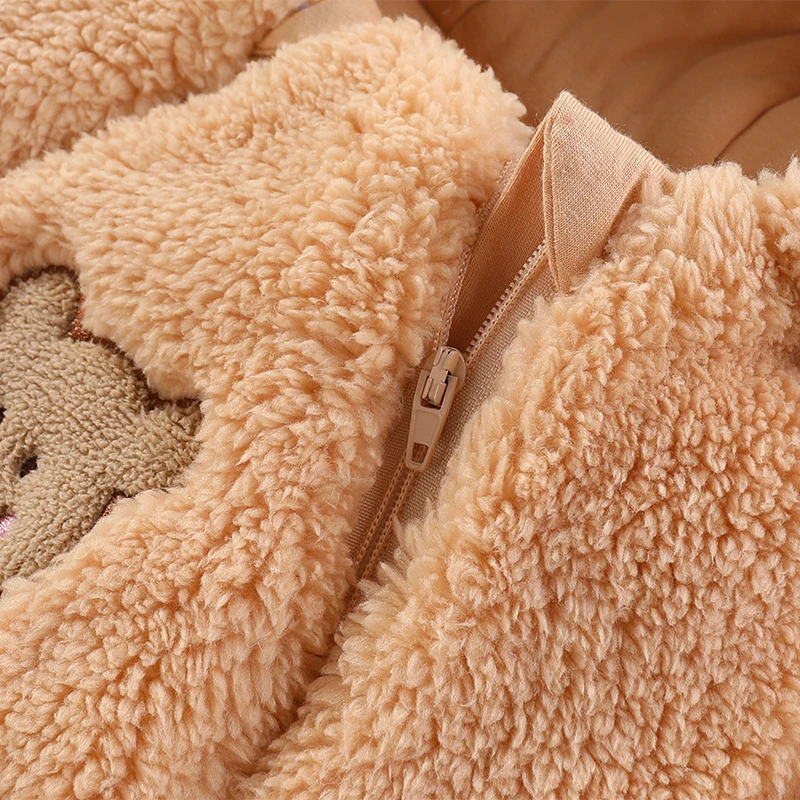 Newborn Baby Winter Jacket Warm Hooded Infant Romper Thicken Soft Cotton Boys Jumpsuit Cartoon Baby Girl Clothes 0 to 12 Months