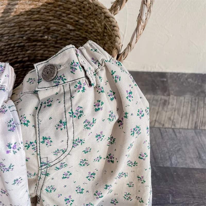 MILANCEL Autumn Kids Pants Floral Girls Trousers Chidren Clothes