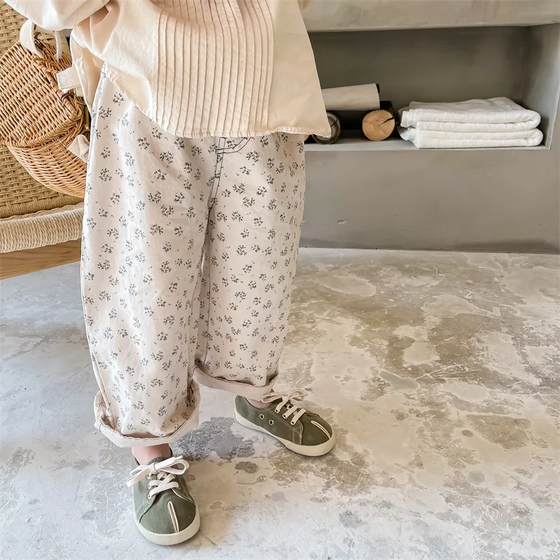 MILANCEL Autumn Kids Pants Floral Girls Trousers Chidren Clothes