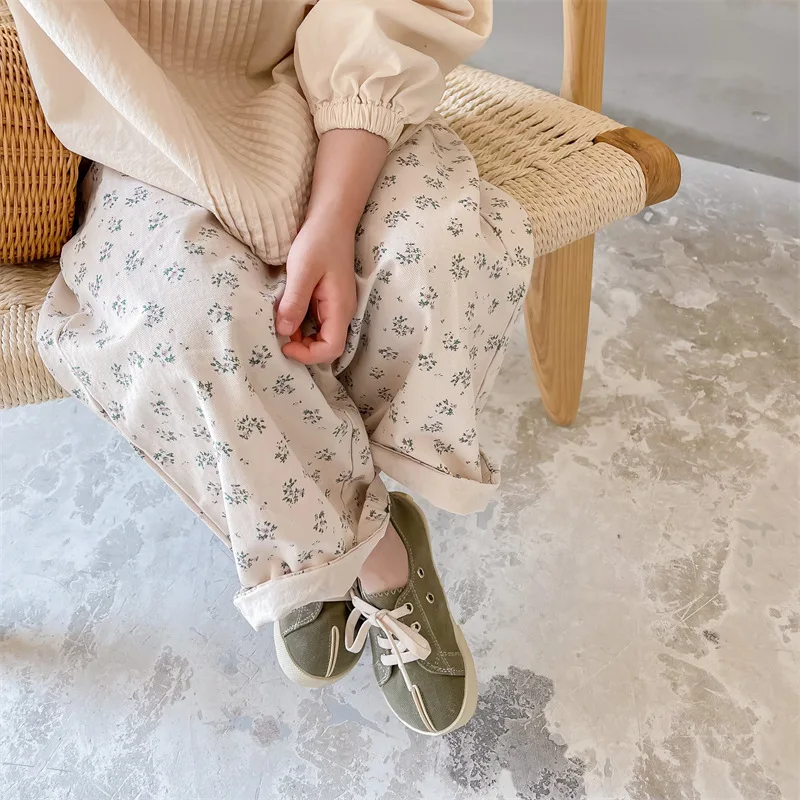 MILANCEL Autumn Kids Pants Floral Girls Trousers Chidren Clothes