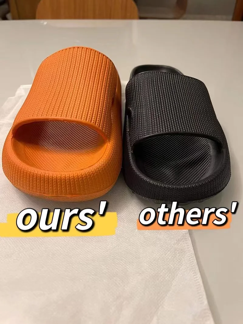 Rimocy VIP Link Thick Platform Slippers Women Men Home Bathroom Soft EVA Sandals Woman 2023 Summer Non-slip Beach Flip Flops