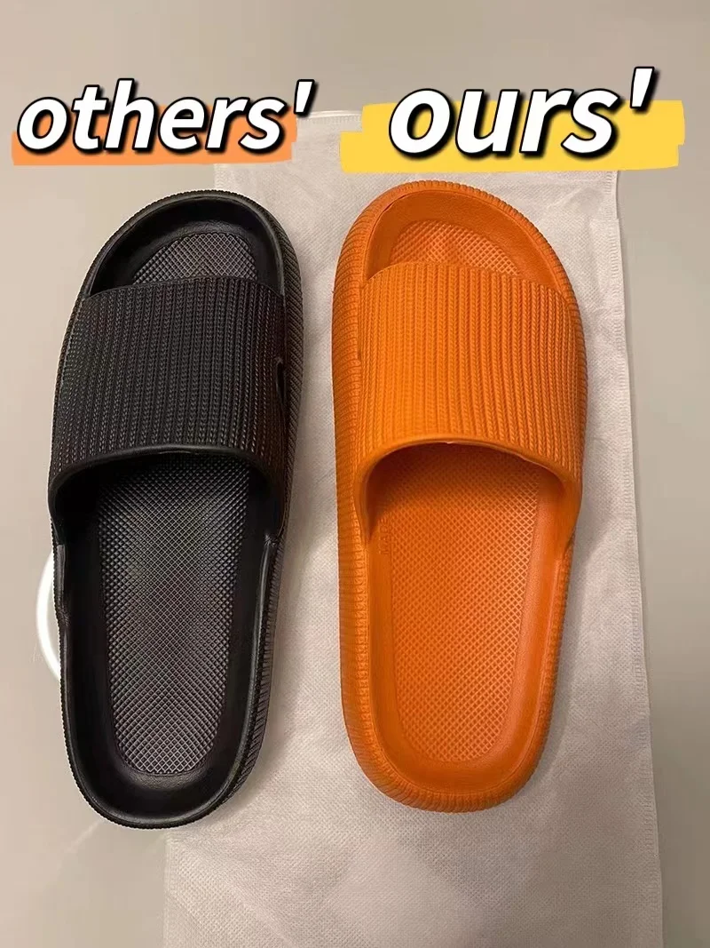 Rimocy VIP Link Thick Platform Slippers Women Men Home Bathroom Soft EVA Sandals Woman 2023 Summer Non-slip Beach Flip Flops
