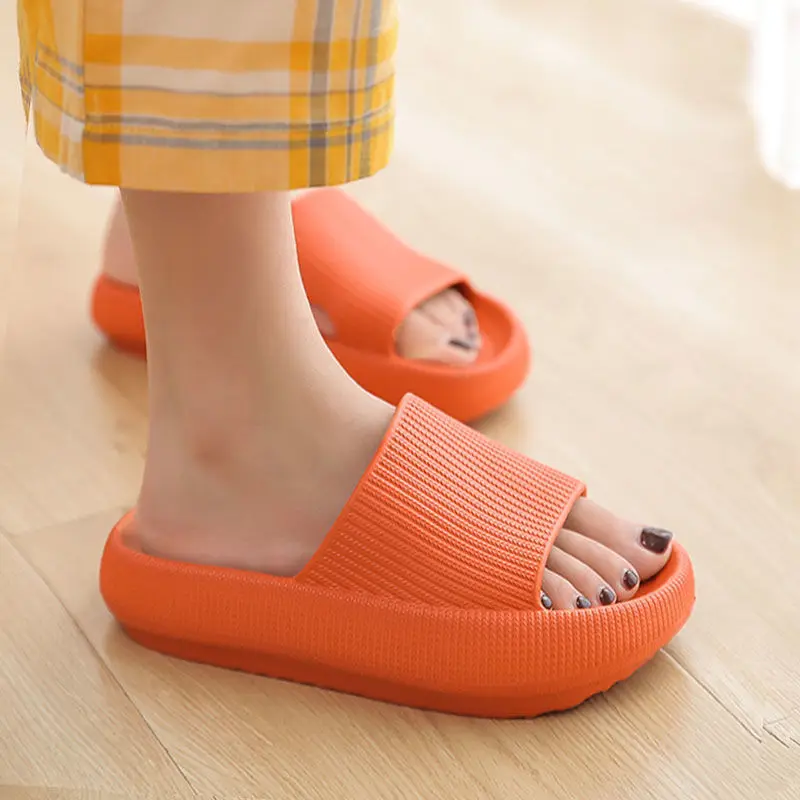 Rimocy VIP Link Thick Platform Slippers Women Men Home Bathroom Soft EVA Sandals Woman 2023 Summer Non-slip Beach Flip Flops