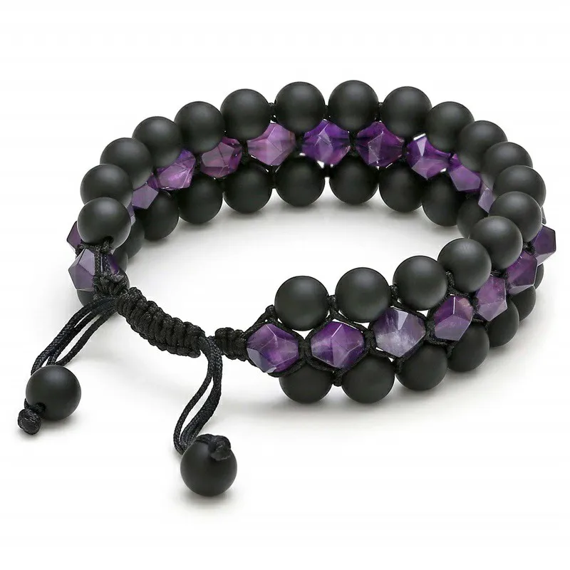 Mens 8mm Tiger Eye Stone Black Agate Bracelet Yoga Healing Crystal Bracelet Natural Beads Bracelets Braided 3 Layer Jewelry