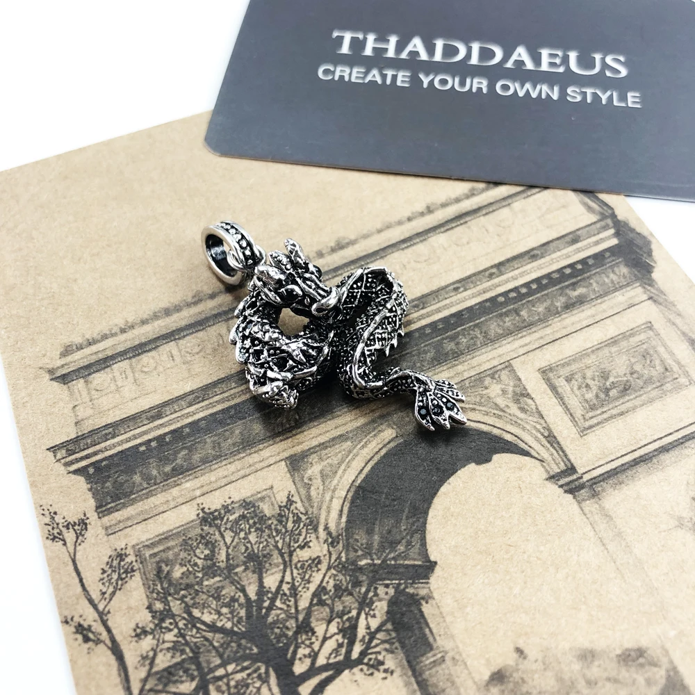 Pendant Dragon Black Brand Fashion Jewelry Europe 925 Sterling Silver Accessories Gift For Woman & Men