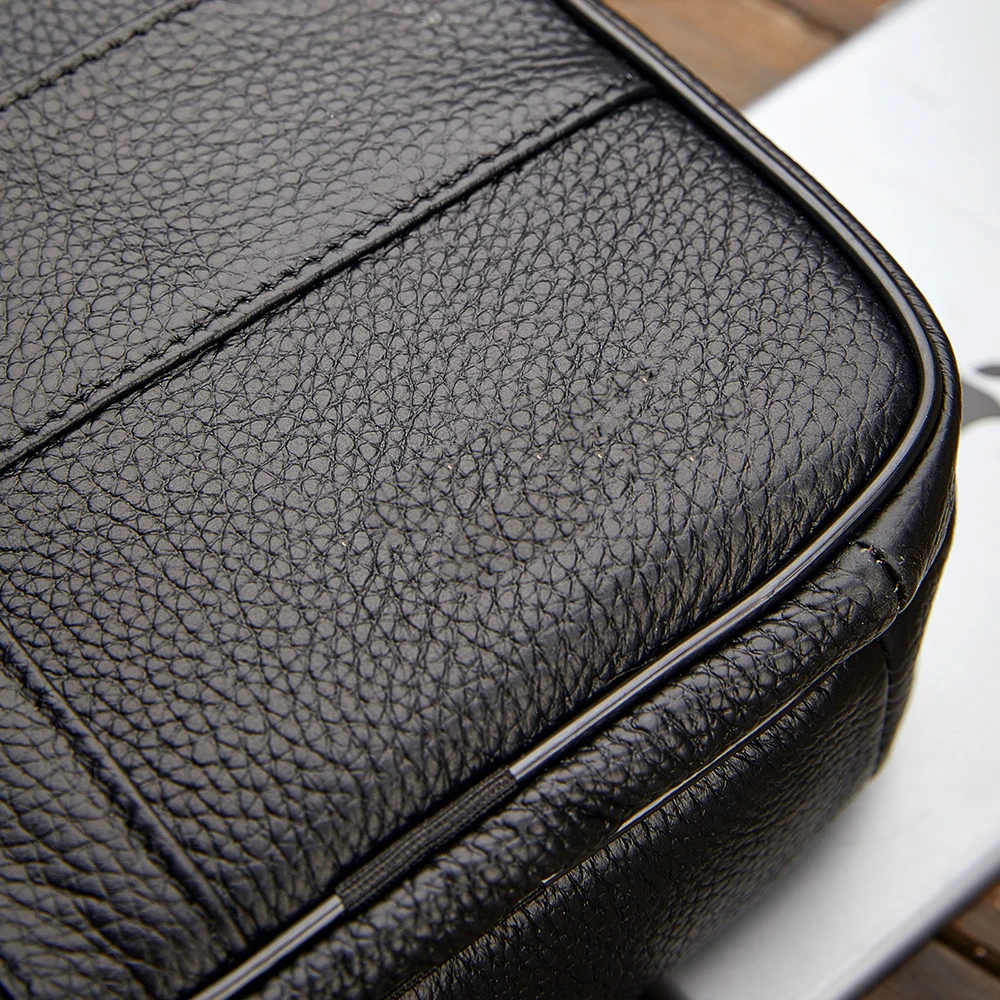 Men's Natural Leather Handbag For Tablet Male  Genuine Leather Shoulder Bag Small Men Travel Messenger Crossbody Bags Tote