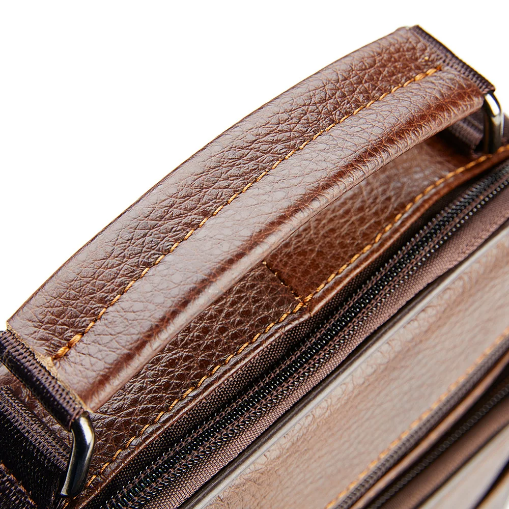 Men's Natural Leather Handbag For Tablet Male  Genuine Leather Shoulder Bag Small Men Travel Messenger Crossbody Bags Tote
