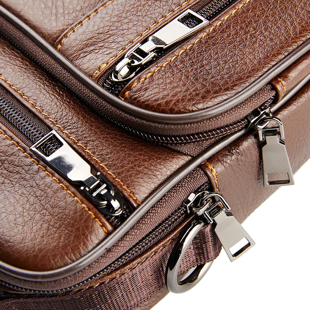 Men's Natural Leather Handbag For Tablet Male  Genuine Leather Shoulder Bag Small Men Travel Messenger Crossbody Bags Tote