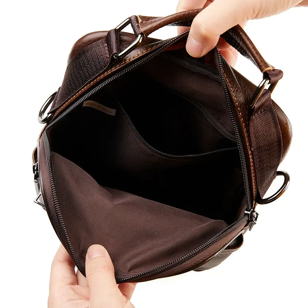 Men's Natural Leather Handbag For Tablet Male  Genuine Leather Shoulder Bag Small Men Travel Messenger Crossbody Bags Tote