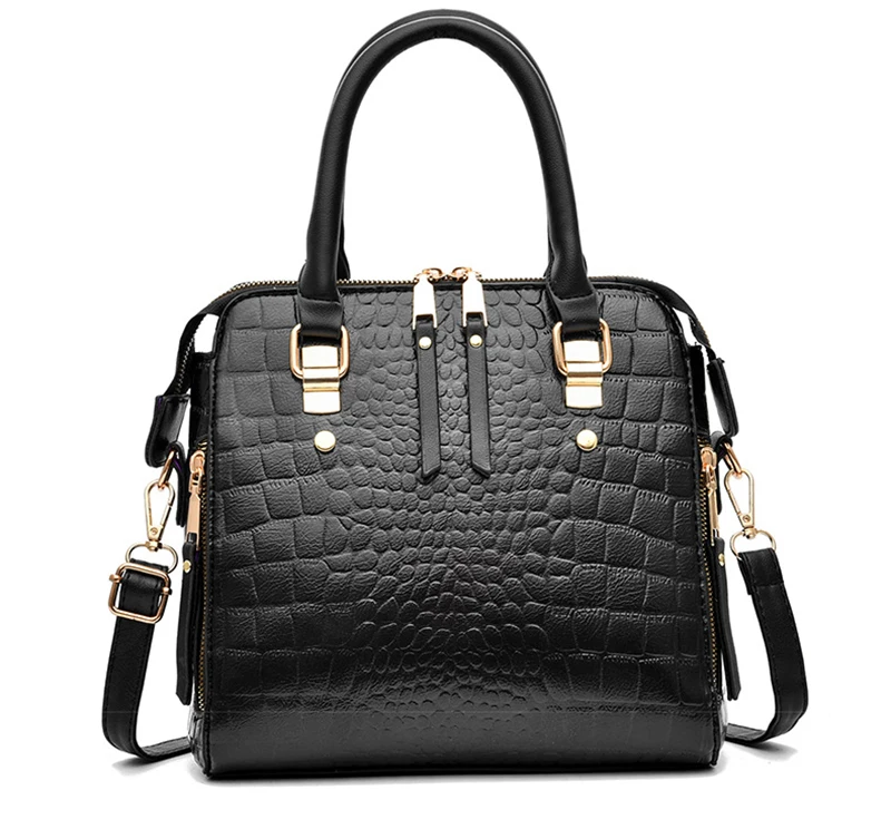 Yogodlns Luxury Crocodile Pattern Handbag Women Winter New PU Leather Tassel Shoulder Bag Brands Design Handle Bag Lady Purse