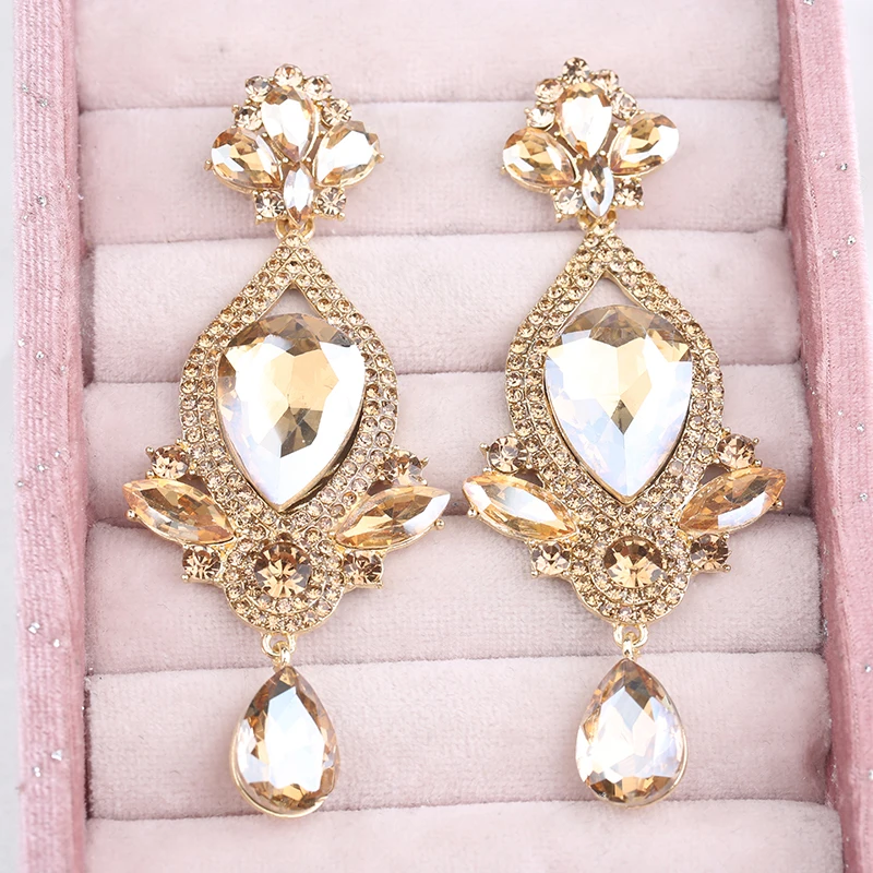 VEYO Classic Lady Long Crystal Drop Earrings Luxury Wedding Earrings for Women Fashion Jewelry 2023New Gift