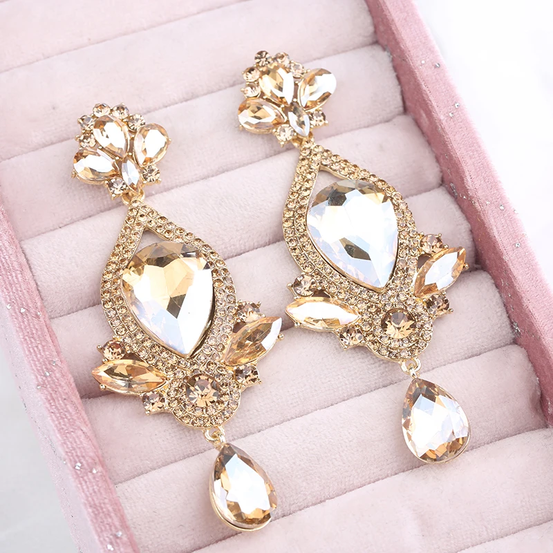 VEYO Classic Lady Long Crystal Drop Earrings Luxury Wedding Earrings for Women Fashion Jewelry 2023New Gift