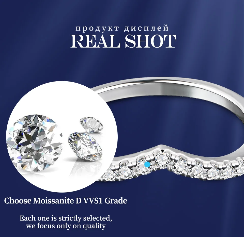 ATTAGEMS Moissanite Diamond Rings Jewelry Women Engagement Ring 925 Sterling Silver Jewelry Wedding Moissanite Band Ring
