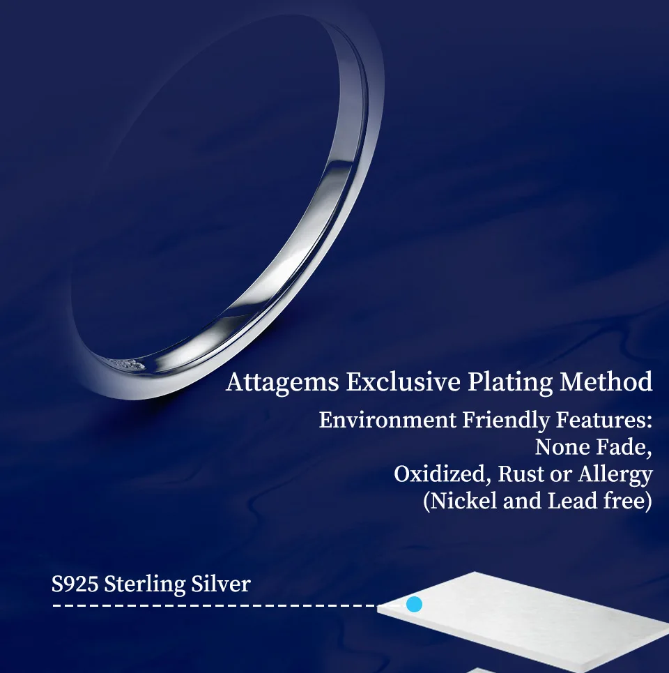 ATTAGEMS Moissanite Diamond Rings Jewelry Women Engagement Ring 925 Sterling Silver Jewelry Wedding Moissanite Band Ring