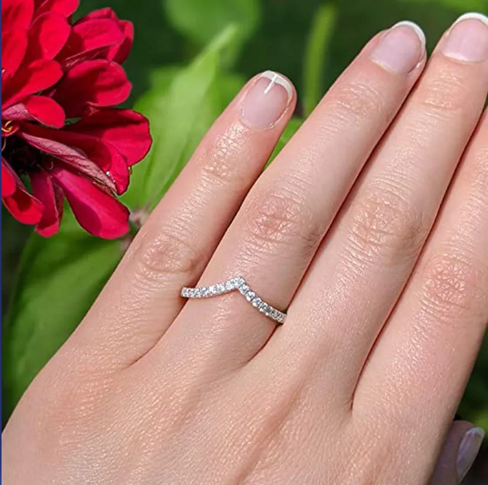 ATTAGEMS Moissanite Diamond Rings Jewelry Women Engagement Ring 925 Sterling Silver Jewelry Wedding Moissanite Band Ring
