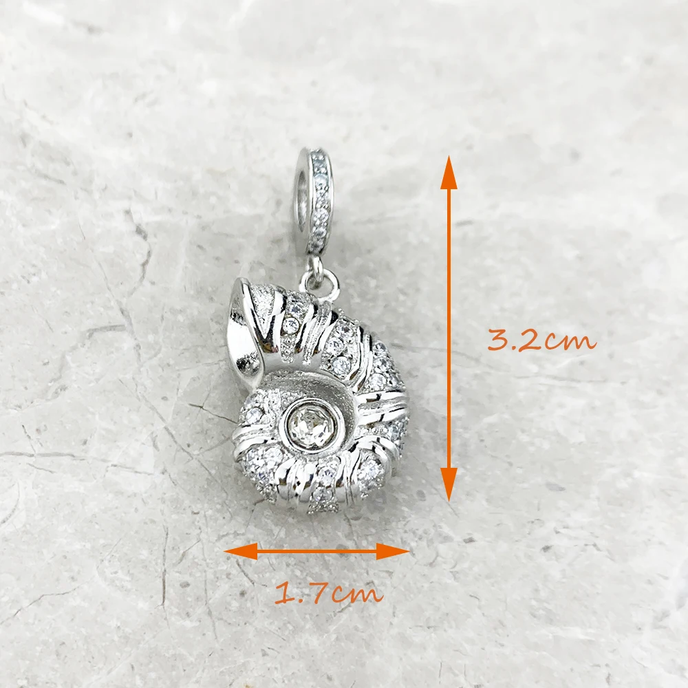 New Conch Pendant Lucky Charm Ocean Gift For Women Summer 925 Sterling Silver Trendy Jewelry