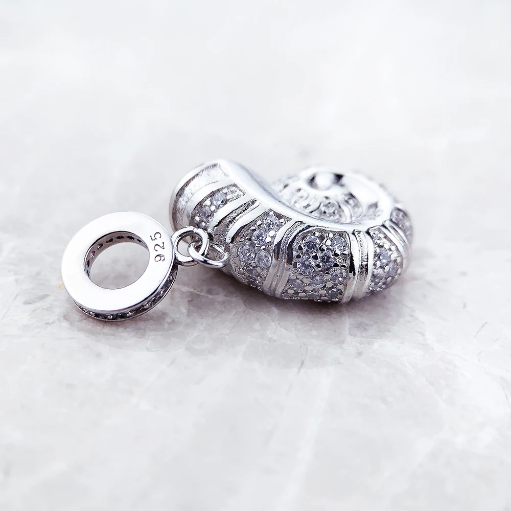 New Conch Pendant Lucky Charm Ocean Gift For Women Summer 925 Sterling Silver Trendy Jewelry