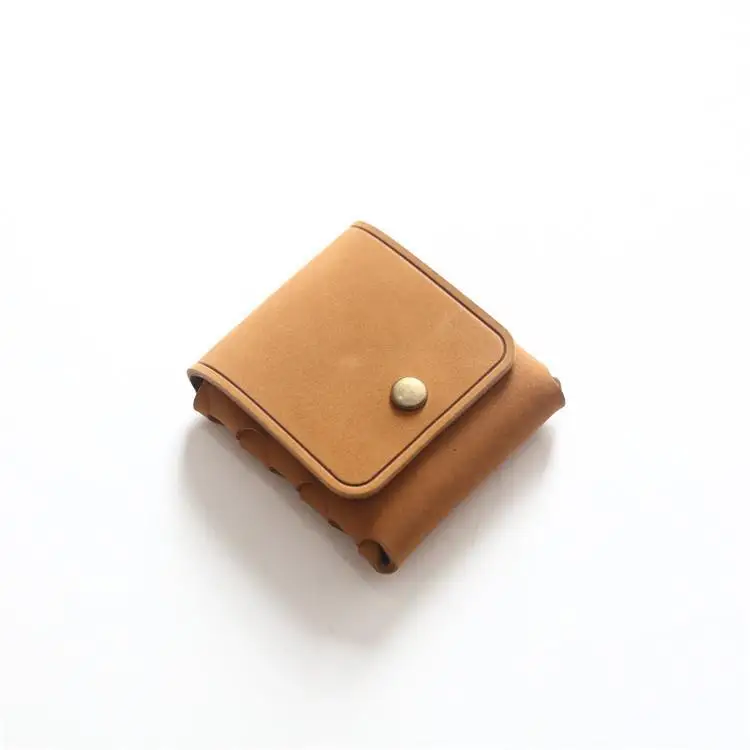 100% Genuine Leather Coin Purse For Men Women Female Cowhide Vintage Small Mini Money Bag Earphone Line Case Change Pouch Holder
