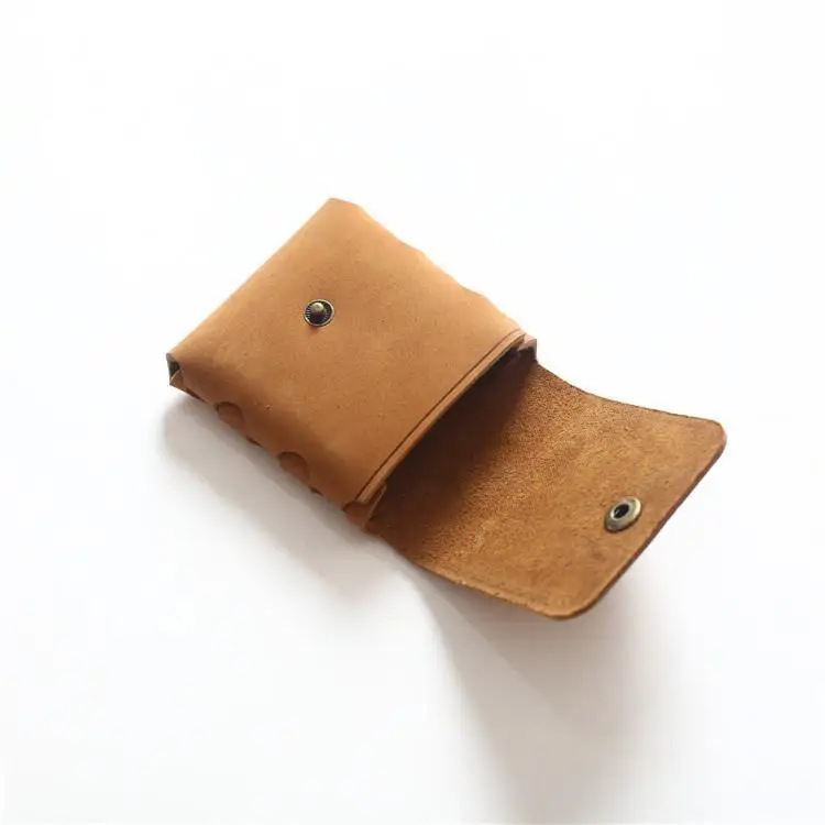 100% Genuine Leather Coin Purse For Men Women Female Cowhide Vintage Small Mini Money Bag Earphone Line Case Change Pouch Holder