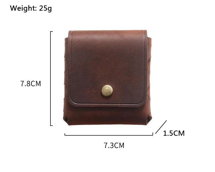 100% Genuine Leather Coin Purse For Men Women Female Cowhide Vintage Small Mini Money Bag Earphone Line Case Change Pouch Holder