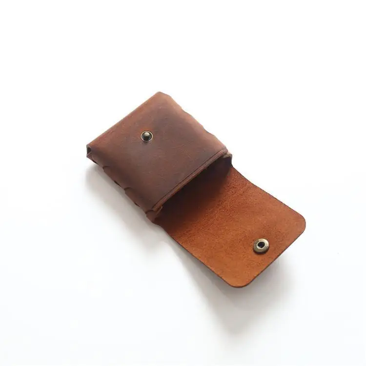 100% Genuine Leather Coin Purse For Men Women Female Cowhide Vintage Small Mini Money Bag Earphone Line Case Change Pouch Holder