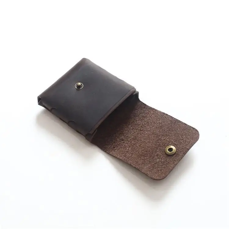 100% Genuine Leather Coin Purse For Men Women Female Cowhide Vintage Small Mini Money Bag Earphone Line Case Change Pouch Holder