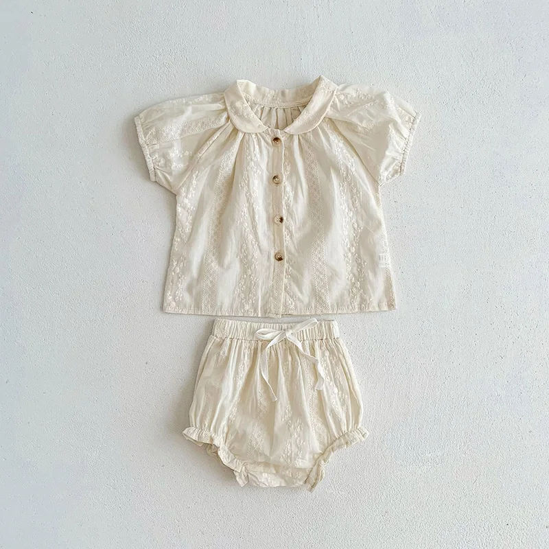 New Arrival Baby Girl Clothing Set Soft Breathable Active Girls Tee And Bloomer 2 Pcs Suit Clothing