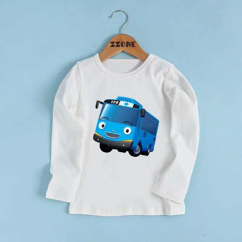 Tayo the Little Bus Print Cartoon Kids T shirt Funny Casual Children Clothes Autumn Baby Boys Girls Long Sleeve T-shirt,LKP5837