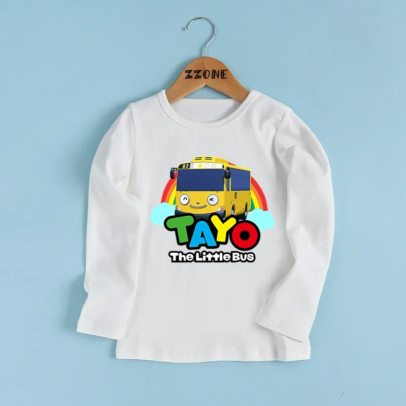 Tayo the Little Bus Print Cartoon Kids T shirt Funny Casual Children Clothes Autumn Baby Boys Girls Long Sleeve T-shirt,LKP5837
