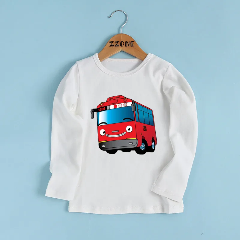 Tayo the Little Bus Print Cartoon Kids T shirt Funny Casual Children Clothes Autumn Baby Boys Girls Long Sleeve T-shirt,LKP5837