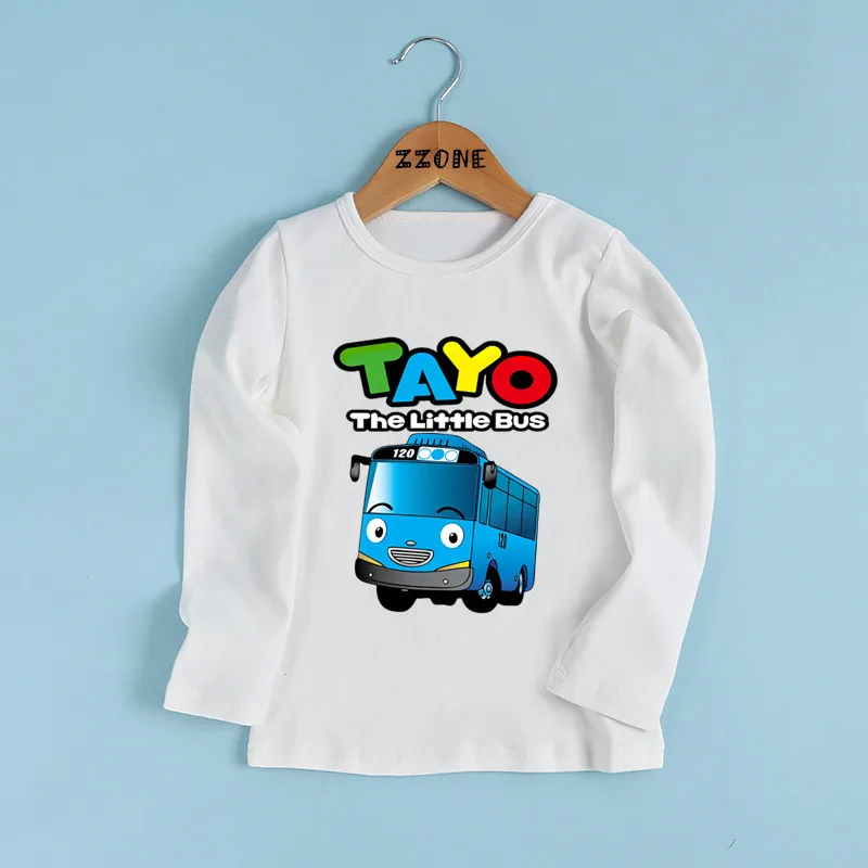 Tayo the Little Bus Print Cartoon Kids T shirt Funny Casual Children Clothes Autumn Baby Boys Girls Long Sleeve T-shirt,LKP5837