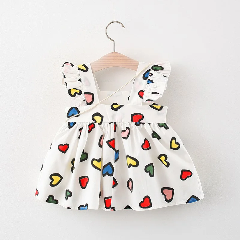 2Piece Summer Newborn Dresses Toddler Clothes Korean Cute Bow Flowers Beach Infant Princess Dress Baby Girl Clothing Set BC252