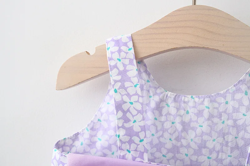 2Piece Summer Newborn Dresses Toddler Clothes Korean Cute Bow Flowers Beach Infant Princess Dress Baby Girl Clothing Set BC252