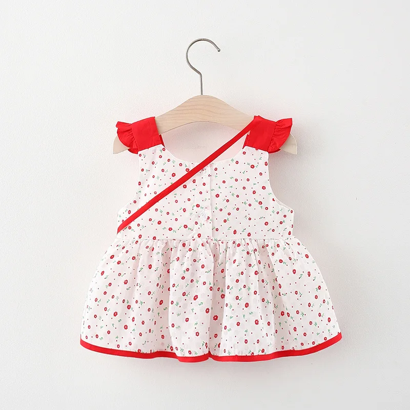 2Piece Summer Newborn Dresses Toddler Clothes Korean Cute Bow Flowers Beach Infant Princess Dress Baby Girl Clothing Set BC252